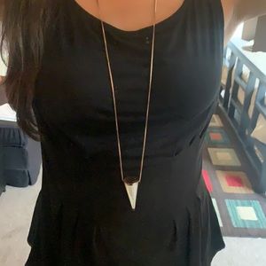 Rose Gold and Gem Pendant Statement necklace
